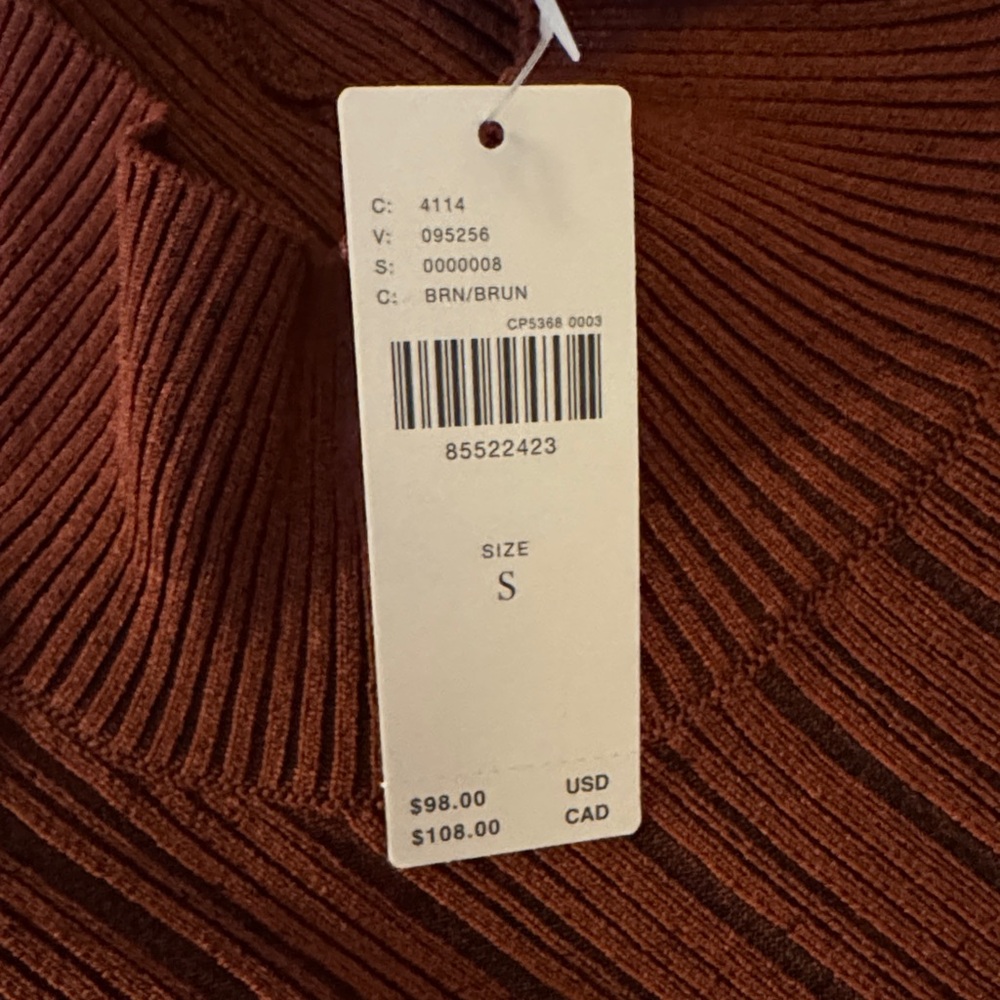 Anthropologie Ribbed Scoop-Neck Sweater in Warm Brown